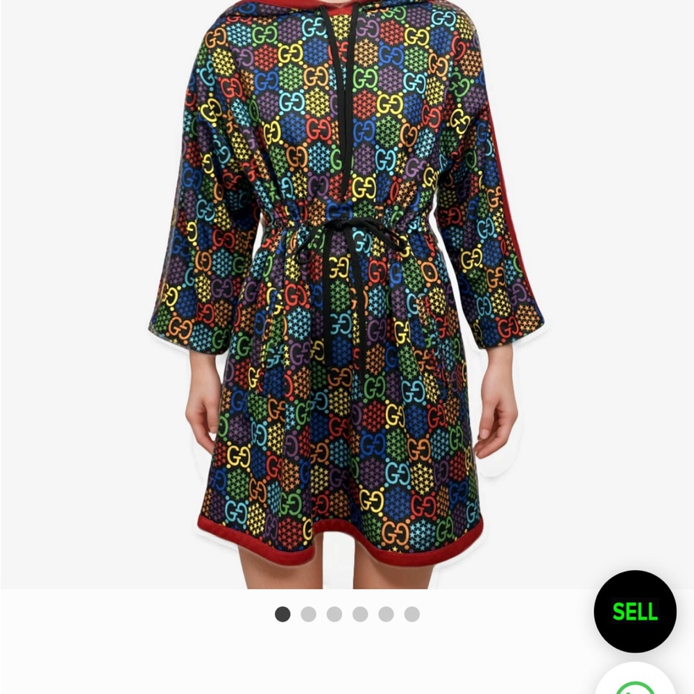 GUCCI - “AUTHENTIC” Multicolor GG Pattern Hoodie Dress